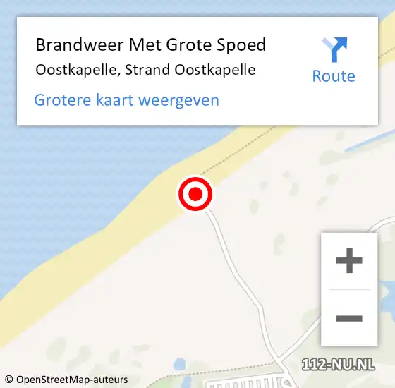 Locatie op kaart van de 112 melding: Brandweer Met Grote Spoed Naar Oostkapelle, Strand Oostkapelle op 23 april 2021 12:00