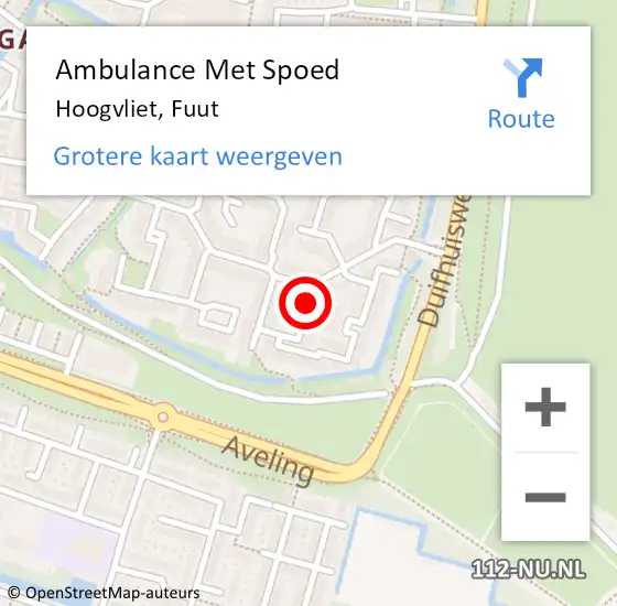 Locatie op kaart van de 112 melding: Ambulance Met Spoed Naar Hoogvliet, Fuut op 23 april 2021 12:07