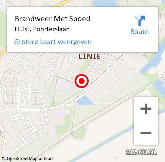 Locatie op kaart van de 112 melding: Brandweer Met Spoed Naar Hulst, Poorterslaan op 23 april 2021 12:24