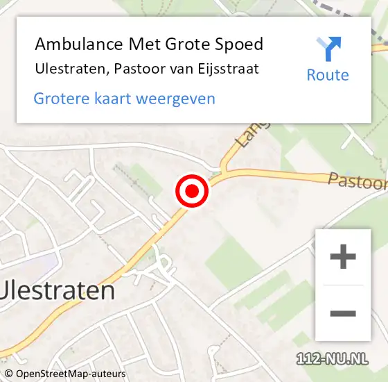 Locatie op kaart van de 112 melding: Ambulance Met Grote Spoed Naar Ulestraten, Pastoor van Eijsstraat op 8 juni 2014 17:46