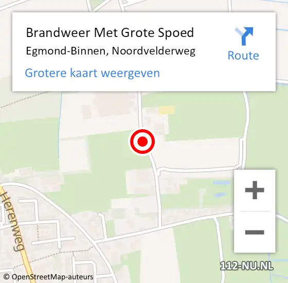 Locatie op kaart van de 112 melding: Brandweer Met Grote Spoed Naar Egmond-Binnen, Noordvelderweg op 23 april 2021 14:41