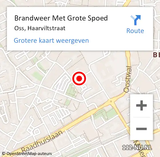 Locatie op kaart van de 112 melding: Brandweer Met Grote Spoed Naar Oss, Haarviltstraat op 23 april 2021 15:12