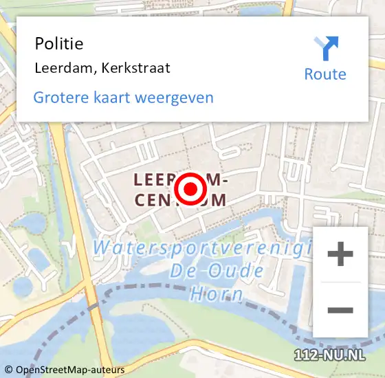 Locatie op kaart van de 112 melding: Politie Leerdam, Kerkstraat op 23 april 2021 17:11