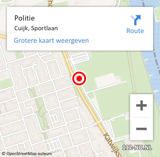 Locatie op kaart van de 112 melding: Politie Cuijk, Sportlaan op 23 april 2021 17:12