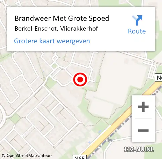 Locatie op kaart van de 112 melding: Brandweer Met Grote Spoed Naar Berkel-Enschot, Vlierakkerhof op 23 april 2021 20:54