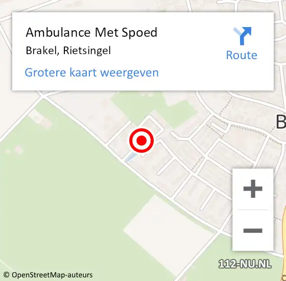 Locatie op kaart van de 112 melding: Ambulance Met Spoed Naar Brakel, Rietsingel op 24 april 2021 03:20