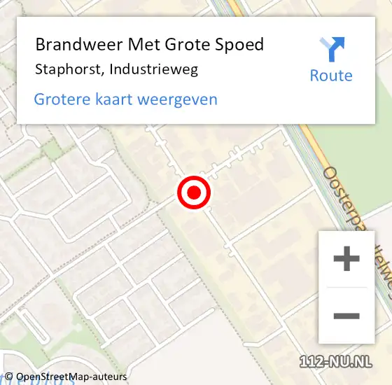 Locatie op kaart van de 112 melding: Brandweer Met Grote Spoed Naar Staphorst, Industrieweg op 24 april 2021 04:57