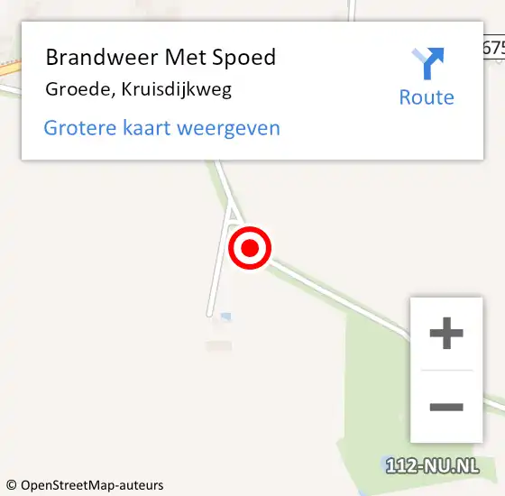 Locatie op kaart van de 112 melding: Brandweer Met Spoed Naar Groede, Kruisdijkweg op 24 april 2021 07:45