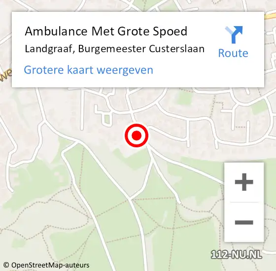 Locatie op kaart van de 112 melding: Ambulance Met Grote Spoed Naar Landgraaf, Burgemeester Custerslaan op 8 juni 2014 19:15