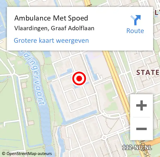 Locatie op kaart van de 112 melding: Ambulance Met Spoed Naar Vlaardingen, Graaf Adolflaan op 24 april 2021 10:21