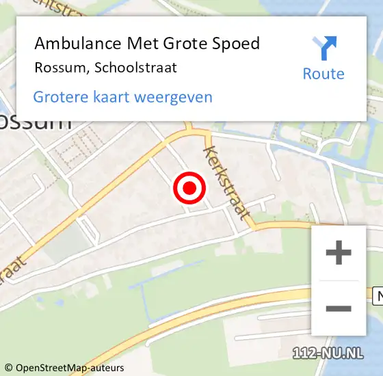 Locatie op kaart van de 112 melding: Ambulance Met Grote Spoed Naar Rossum, Schoolstraat op 8 juni 2014 19:32