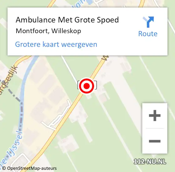 Locatie op kaart van de 112 melding: Ambulance Met Grote Spoed Naar Montfoort, Willeskop op 24 april 2021 13:03