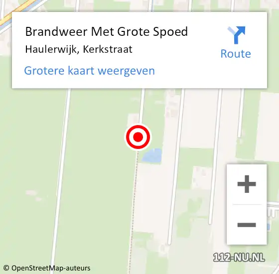 Locatie op kaart van de 112 melding: Brandweer Met Grote Spoed Naar Haulerwijk, Kerkstraat op 24 april 2021 13:07