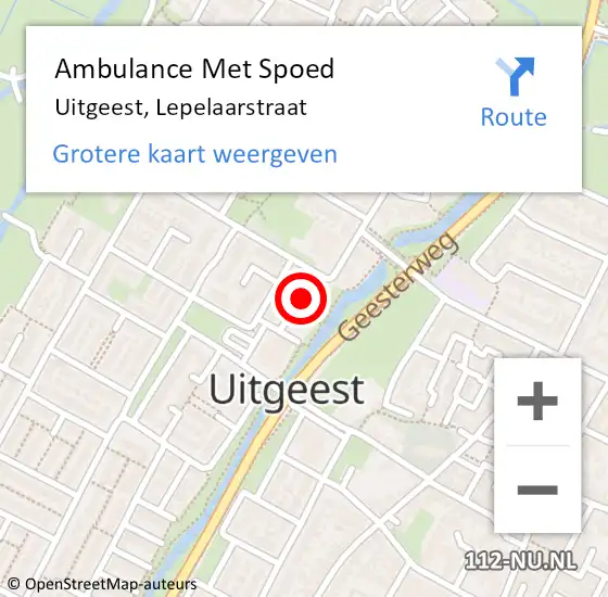 Locatie op kaart van de 112 melding: Ambulance Met Spoed Naar Uitgeest, Lepelaarstraat op 24 april 2021 13:27