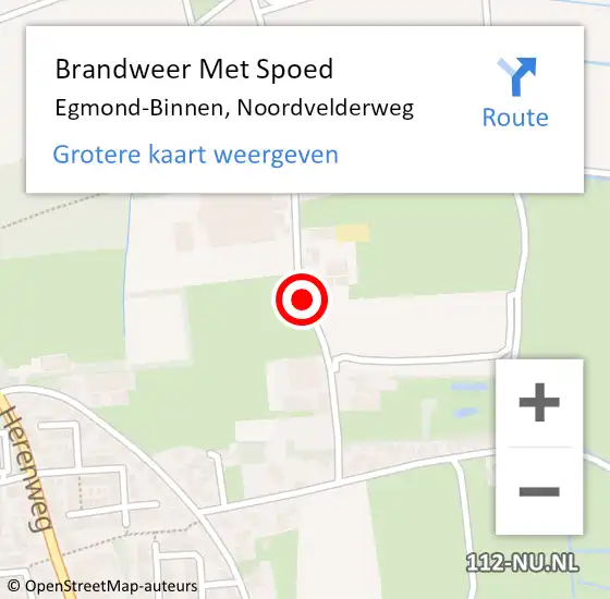 Locatie op kaart van de 112 melding: Brandweer Met Spoed Naar Egmond-Binnen, Noordvelderweg op 24 april 2021 14:20