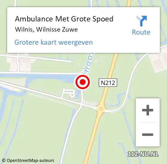 Locatie op kaart van de 112 melding: Ambulance Met Grote Spoed Naar Wilnis, Wilnisse Zuwe op 24 april 2021 14:21