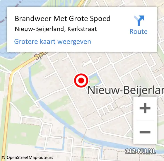 Locatie op kaart van de 112 melding: Brandweer Met Grote Spoed Naar Nieuw-Beijerland, Kerkstraat op 24 april 2021 15:03