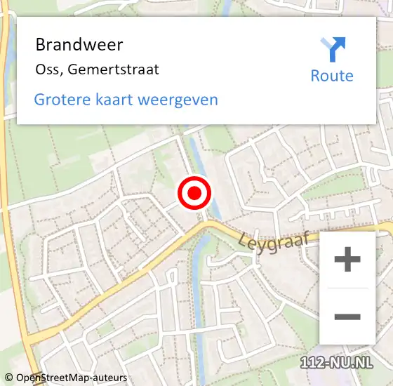 Locatie op kaart van de 112 melding: Brandweer Oss, Gemertstraat op 24 april 2021 16:46