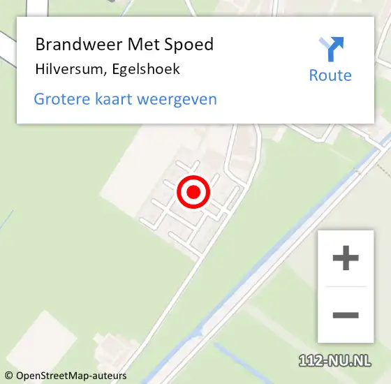 Locatie op kaart van de 112 melding: Brandweer Met Spoed Naar Hilversum, Egelshoek op 24 april 2021 20:23