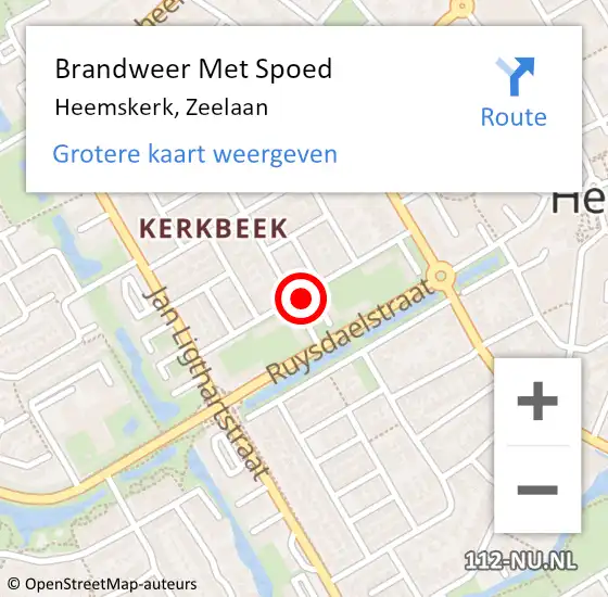 Locatie op kaart van de 112 melding: Brandweer Met Spoed Naar Heemskerk, Zeelaan op 24 april 2021 21:36