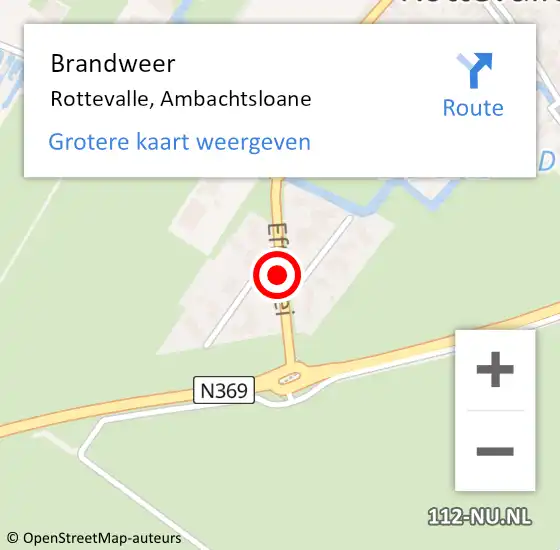 Locatie op kaart van de 112 melding: Brandweer Rottevalle, Ambachtsloane op 24 april 2021 22:03