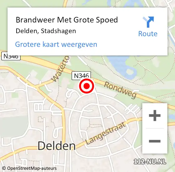 Locatie op kaart van de 112 melding: Brandweer Met Grote Spoed Naar Delden, Stadshagen op 25 april 2021 00:59