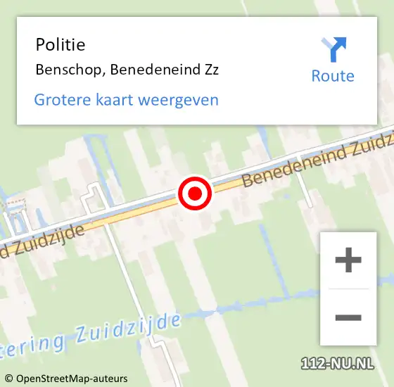 Locatie op kaart van de 112 melding: Politie Benschop, Benedeneind Zz op 25 april 2021 01:55