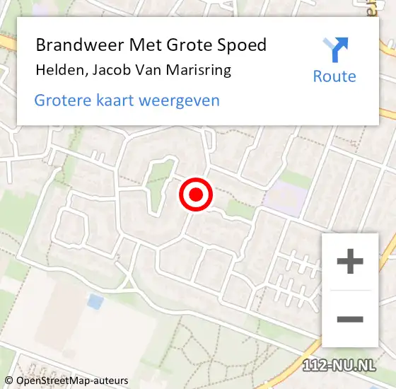 Locatie op kaart van de 112 melding: Brandweer Met Grote Spoed Naar Helden, Jacob Van Marisring op 25 april 2021 04:33