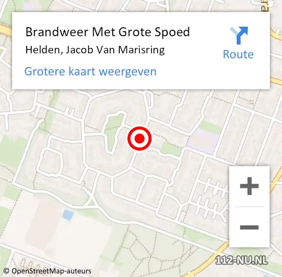 Locatie op kaart van de 112 melding: Brandweer Met Grote Spoed Naar Helden, Jacob Van Marisring op 25 april 2021 04:36