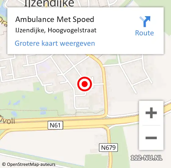 Locatie op kaart van de 112 melding: Ambulance Met Spoed Naar IJzendijke, Hoogvogelstraat op 8 juni 2014 20:37