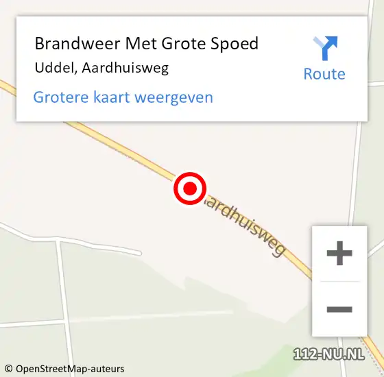 Locatie op kaart van de 112 melding: Brandweer Met Grote Spoed Naar Uddel, Aardhuisweg op 25 april 2021 05:58