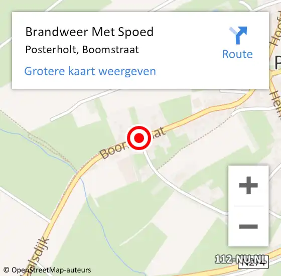 Locatie op kaart van de 112 melding: Brandweer Met Spoed Naar Posterholt, Boomstraat op 25 april 2021 06:31