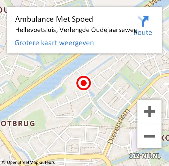 Locatie op kaart van de 112 melding: Ambulance Met Spoed Naar Hellevoetsluis, Verlengde Oudejaarseweg op 25 april 2021 06:33