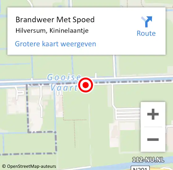 Locatie op kaart van de 112 melding: Brandweer Met Spoed Naar Hilversum, Kininelaantje op 25 april 2021 07:52