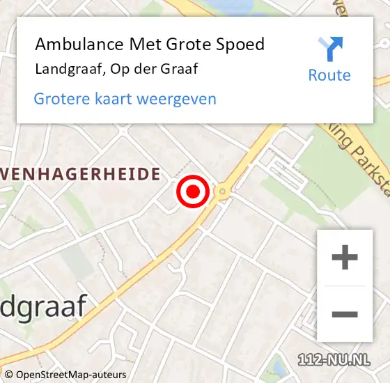 Locatie op kaart van de 112 melding: Ambulance Met Grote Spoed Naar Landgraaf, Op der Graaf op 8 juni 2014 20:59