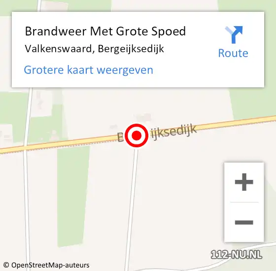 Locatie op kaart van de 112 melding: Brandweer Met Grote Spoed Naar Valkenswaard, Bergeijksedijk op 25 april 2021 10:43