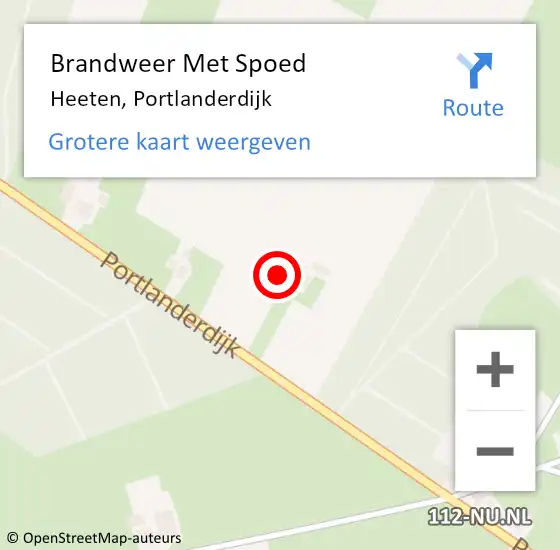 Locatie op kaart van de 112 melding: Brandweer Met Spoed Naar Heeten, Portlanderdijk op 8 juni 2014 21:00