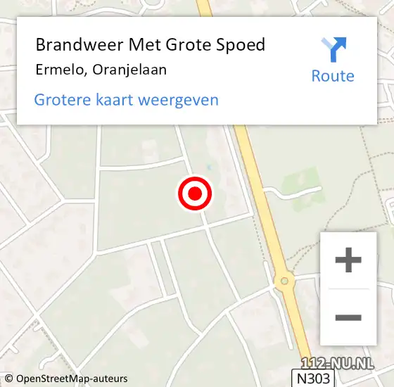 Locatie op kaart van de 112 melding: Brandweer Met Grote Spoed Naar Ermelo, Oranjelaan op 8 juni 2014 21:06