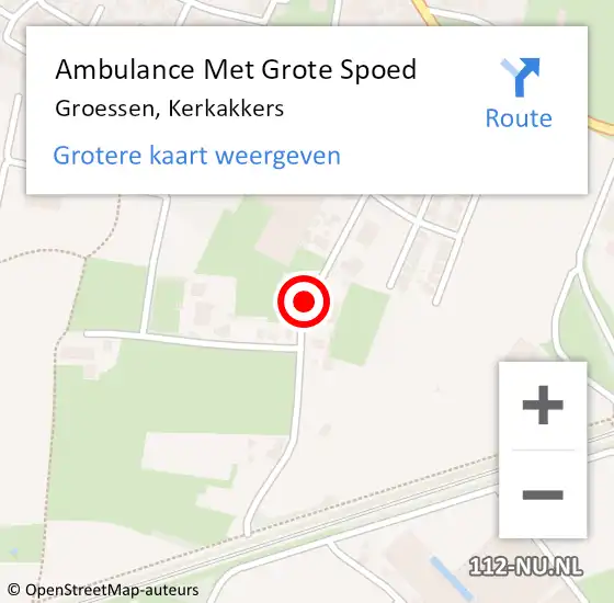 Locatie op kaart van de 112 melding: Ambulance Met Grote Spoed Naar Groessen, Kerkakkers op 25 april 2021 12:26