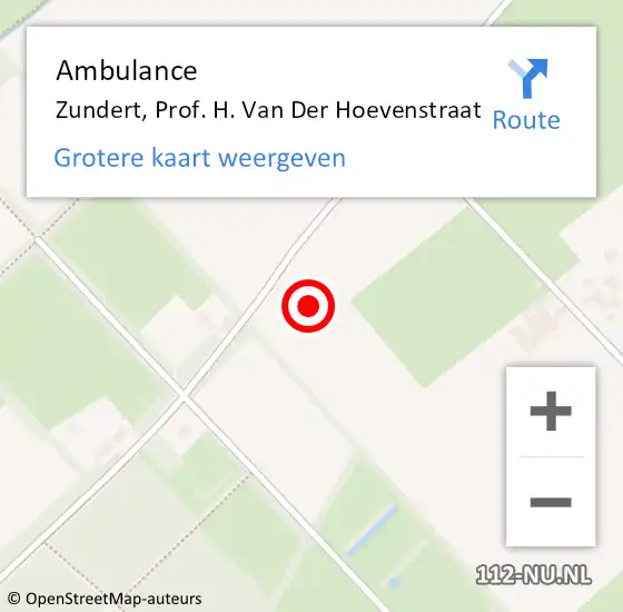 Locatie op kaart van de 112 melding: Ambulance Zundert, Prof. H. Van Der Hoevenstraat op 8 juni 2014 21:14