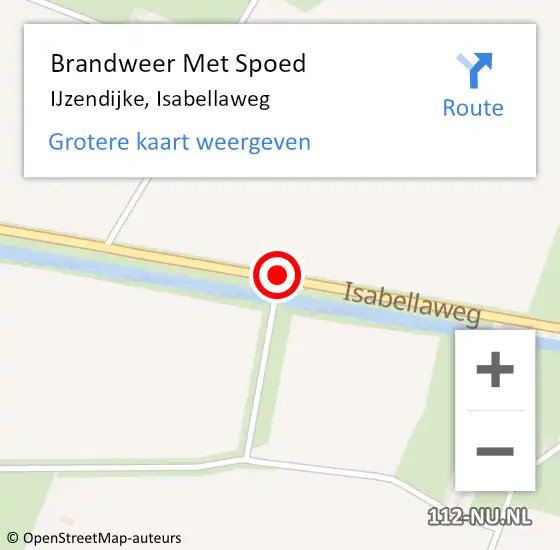 Locatie op kaart van de 112 melding: Brandweer Met Spoed Naar IJzendijke, Isabellaweg op 25 april 2021 14:34