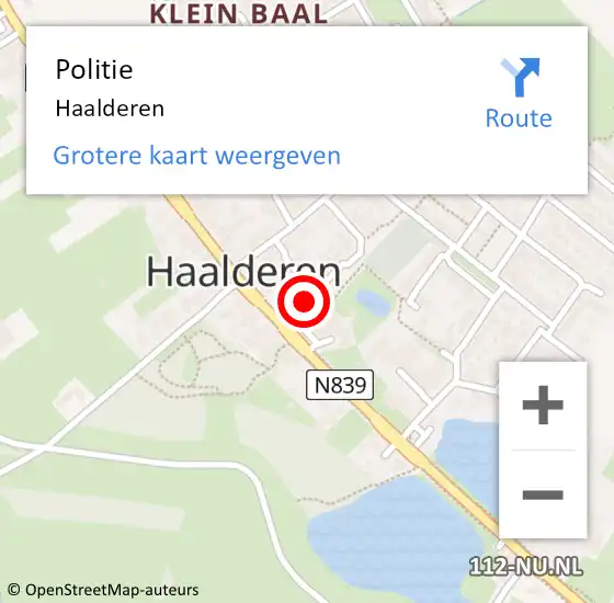 Locatie op kaart van de 112 melding: Politie Haalderen op 25 april 2021 17:05