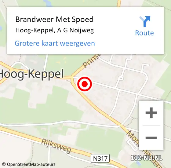 Locatie op kaart van de 112 melding: Brandweer Met Spoed Naar Hoog-Keppel, A G Noijweg op 8 juni 2014 21:35