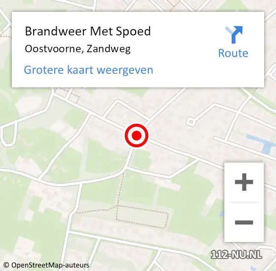 Locatie op kaart van de 112 melding: Brandweer Met Spoed Naar Oostvoorne, Zandweg op 25 april 2021 17:50