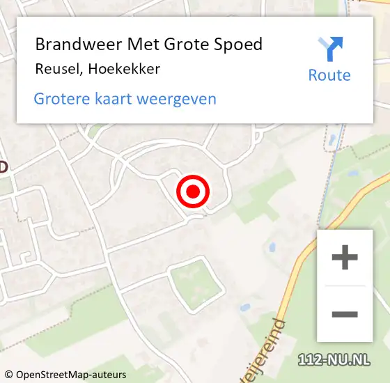 Locatie op kaart van de 112 melding: Brandweer Met Grote Spoed Naar Reusel, Hoekekker op 25 april 2021 21:40