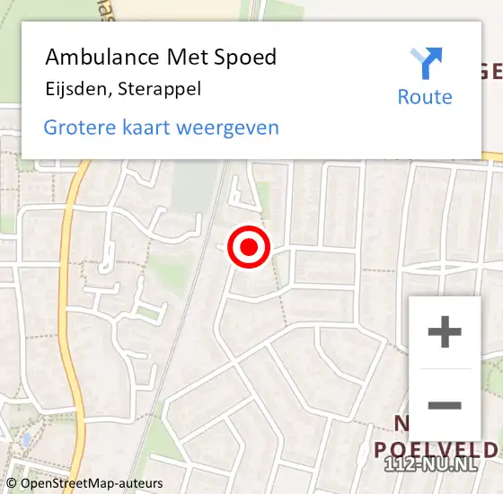 Locatie op kaart van de 112 melding: Ambulance Met Spoed Naar Eijsden, Sterappel op 8 juni 2014 22:08