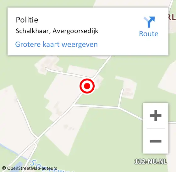 Locatie op kaart van de 112 melding: Politie Schalkhaar, Avergoorsedijk op 26 april 2021 11:42