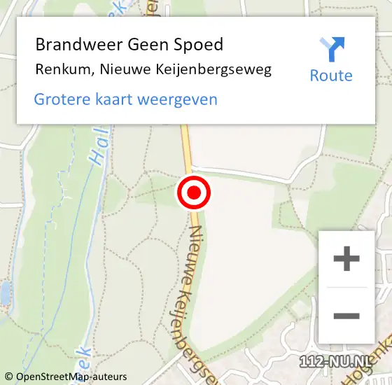 Locatie op kaart van de 112 melding: Brandweer Geen Spoed Naar Renkum, Nieuwe Keijenbergseweg op 26 april 2021 11:46