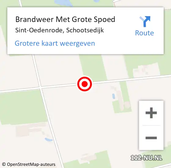 Locatie op kaart van de 112 melding: Brandweer Met Grote Spoed Naar Sint-Oedenrode, Schootsedijk op 26 april 2021 13:56