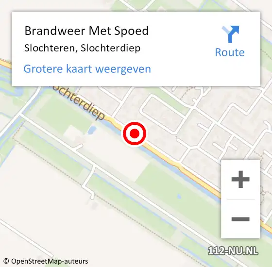 Locatie op kaart van de 112 melding: Brandweer Met Spoed Naar Slochteren, Slochterdiep op 26 april 2021 14:58